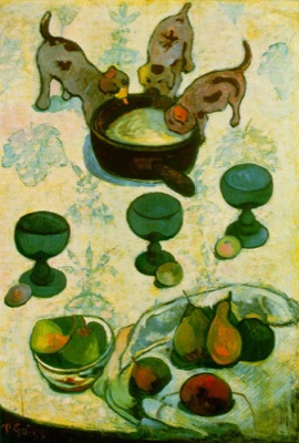 Nature morte aux trois chiots