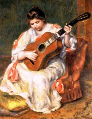 Femme jouant de la guitare