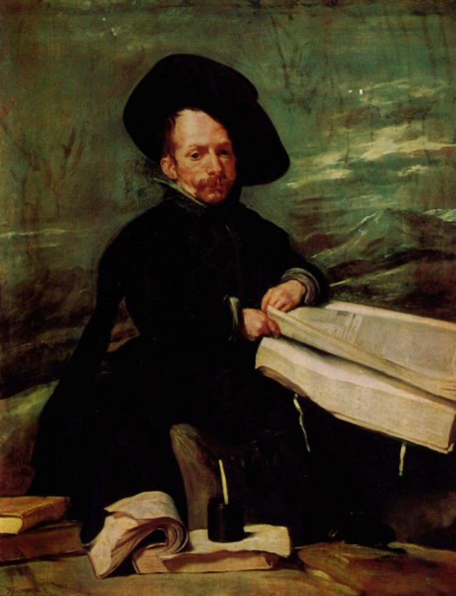 Portrait d'un nain tenant un volume sur ses genoux - Diego Velazquez
