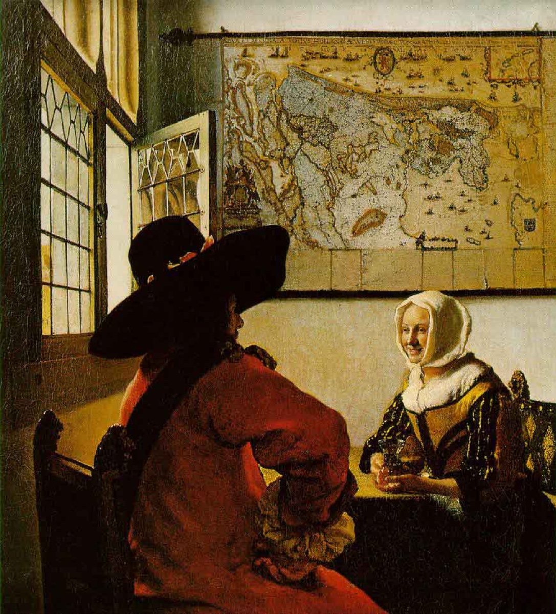 L'officier et la jeune fille riant - Jan Vermeer