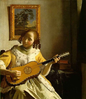 Une femme jouant de la guitare